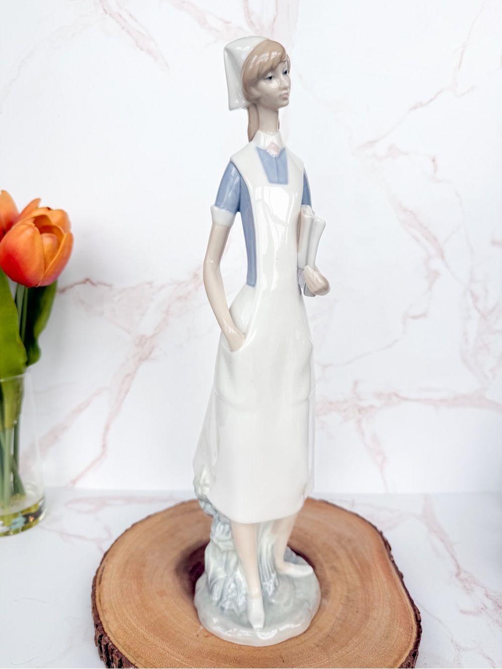Vintage Lladro Nurse Figurine in Porcelain Made in Spain RN NP Health Care